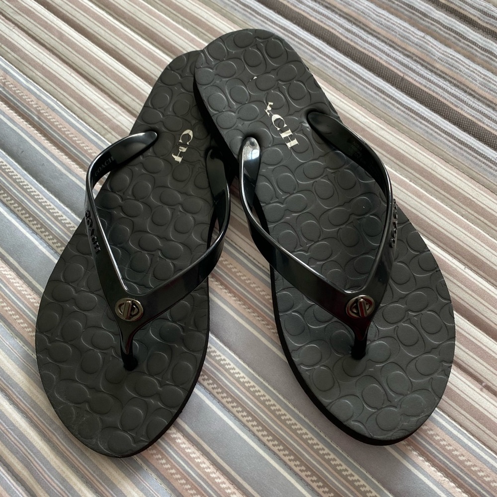 Coach Black flip flops- Size 7